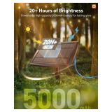 FACTORY SEALED - addlon 100FT Solar String Lights Outdoor with Remote, 54 LED Shatterproof Bulbs, Dimmable & Timable, 3 Light Modes, G40 Waterproof Solar String Lights for Outside Backyard Party Decor