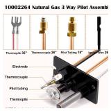 Hiorucet 10002264 Natural Gas 3 Way Pilot Assembly Kits for HHT, Majestic, Monessen, Temco, and Vermont Castings Fireplaces, SRV10002264 Pilot Assembly Replacement Parts with Thermocouple, Thermopile.