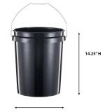 APPEARS NEW - United Solutions 5-Gallon Heavy-Duty Buckets with Snap-On Lids, 6-Pack  BPA-Free, Food-Grade Plastic, Multi-Purpose Storage for Home, DIY, and Job Sites  Black (6 Buckets & Lids Incl