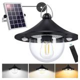 AEQ Solar Shed Light Outdoor Indoor 3000LM Solar Lights Daytime Available with Remote Control, Double Motion Sensor & 5 Lighting Modes, Solar Indoor Lights for Gazebo, Shed, Garage, Barn