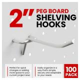 FACTORY SEALED - Online Best Service 100 Pack PEG Board Pegboard Shelving Hooks 2 Length Wholesale Lot