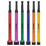 Magnetic Impact Nut Driver Set: 6-Piece SAE Color Coded Nut Setter Set 6 Inch Length CR-V Nut Driver Tool Set 1/4 Inch Hex Shank Extra Long Nut Driver Bit Set