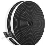 Kikerike Self Adhesive Foam Tape Weatherstrip 1/2In x 1/4In x 42Ft High Density Foam Insulation Strips Seal Weather Stripping with Strong Adhesive for Door and Window Sound Isolation Soundproofing