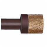 APPEARS NEW - Bronze Curtain Rods for Windows 32 to 45 Inches(2.6-3.75ft),1 inch Adjustable Window Curtain Rods with Imitation Wood Grain Finials,Heavy Duty Decorative Drapery Rod for Bedroom,Kitchen 