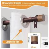APPEARS NEW - Bronze Curtain Rods for Windows 32 to 45 Inches(2.6-3.75ft),1 inch Adjustable Window Curtain Rods with Imitation Wood Grain Finials,Heavy Duty Decorative Drapery Rod for Bedroom,Kitchen 