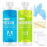 Clear Epoxy Resin Kit 2 Part 16 oz for Countertop Jewelry Wood Table Bar Top Crafts Art Food Safe Self-Leveling Casting Coat Resina Epoxica for Floor Cups Tumblers