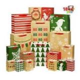 18 Pack Christmas Holiday Gift Bags Assorted Christmas Creamy Kraft Style Prints