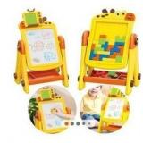 2-in-1 Childrens Drawing Board and Building Block Table