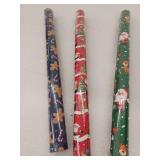 Holiday Christmas Gift Wrapping Paper Set - 3 Rolls
