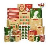 18 Pack Christmas Holiday Gift Bags Assorted Christmas Creamy Kraft Style Prints