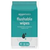 Amazon Basics Flushable Wipes - 42 Count, Fragrance Free (8 packs)