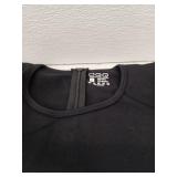Long Sleeve Stretchy Wide Leg Black Romper, Size Lg