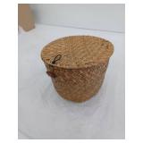 Woven Wicker Storage Basket with Lid