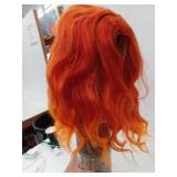 Vibrant Orange Ombre Wavy Synthetic Wig