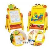 2-in-1 Childrens Drawing Board and Building Block Table