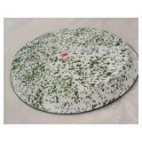 Oval Green Metal Splatterware Enamel Platter