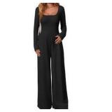 OQQ Womens XL Jumpsuit, Black