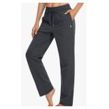 SANTINY Womens Fleece Lined Sweatpants, Charcoal, XL