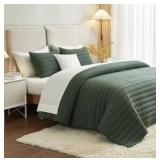 HiSnug Black Queen Size Lightweight Quilt Bedding Set