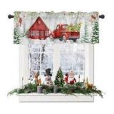 Christmas Lot With 54x18 Window Valance And Merry Christmas Banner