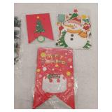 Christmas Lot With 54x18 Window Valance And Merry Christmas Banner
