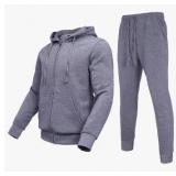Zusmen Mens Tracksuit, Gray, XL