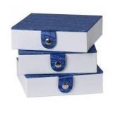 Hammont Jewelry Box for Women, 3 Pack, Blue