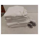 Lot Of 8 White Linen Curtains