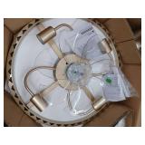 Gold Crystal Fandelier Ceiling Fan, 20"