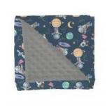 Cartoon Outer Space Galaxy Ship Astronaut Baby Blanket