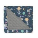 Cartoon Outer Space Galaxy Ship Astronaut Baby Blanket