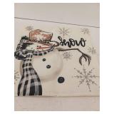Christmas Snowman Reindeer Gloves Eucalyptus Throw Pillow Covers, 18 x 18 Inch, Set of 4