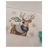 Christmas Snowman Reindeer Gloves Eucalyptus Throw Pillow Covers, 18 x 18 Inch, Set of 4