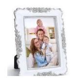 Giftgarden 5x7 Vintage Picture Frame White, Ornate Antique Photo Frame 5 by 7 for Wall or Tabletop Display