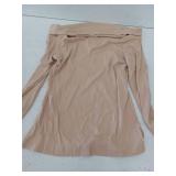 Nude Ribbed Long Sleeve Top with Matching Pants Size Small