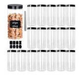 Puideon 16 Pack 16 oz Plastic Storage with Lids