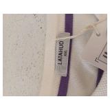 Latahuo Womens Striped Cardigan Sweater, 2XL, Purple White
