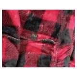 Womens Fleece Pajama Set, Red Black Plaid, 2XL