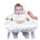 Sevi Bebe High Chair Cover With Disposable Sleeved Bib, 5 Pack
