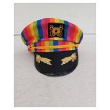 Windy City Novelties Rainbow Pride Yacht Captain Hat, Adjustable Unisex Sailor Hat for Adults