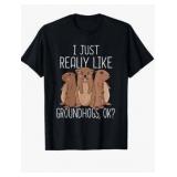 I Just Really Like Groundhogs Kids Groundhog Day T-Shirt size small