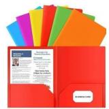HABGP Plastic Folders with Pockets, 6 Color Heavy Duty Two Pocket Folder (2 pack)