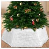 Gray Faux Fur 5 Sided Christmas Tree Collar