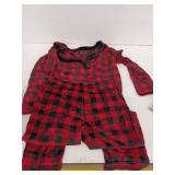 Womens Fleece Pajama Set, Red Black Plaid, 2XL