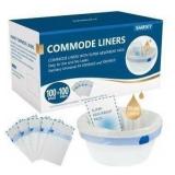 Commode Liners with Absorbent Pads | 25Bags+25 Pads for Bedside Toilet Chair Bucket