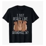 I Just Really Like Groundhogs Kids Groundhog Day T-Shirt Size Small