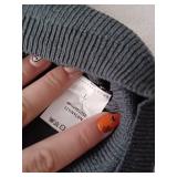 Traditional Gray V Neck Cotton Corded Sweater