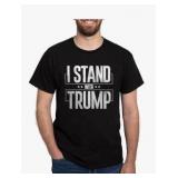 I Stand with Trump Dark T Shirt Size Large