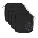 Patio Cushion Covers, Black, 24 x 24 x 4 Inch