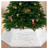 Gray Faux Fur 5 sided Christmas Tree Collar